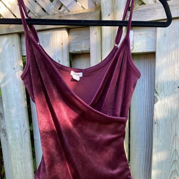 Garage Tops - Red velvet body suit from Garage